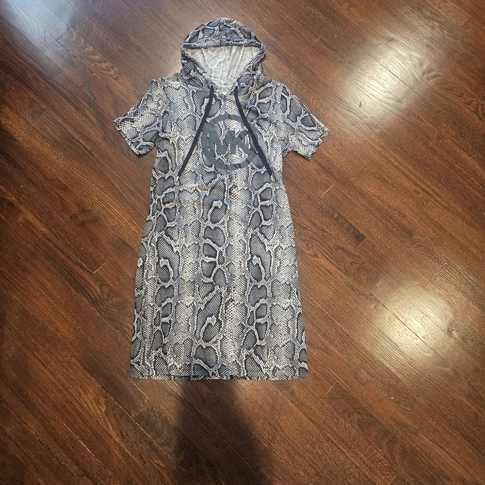 Michael Kors Gray Snake Print Mini Dress